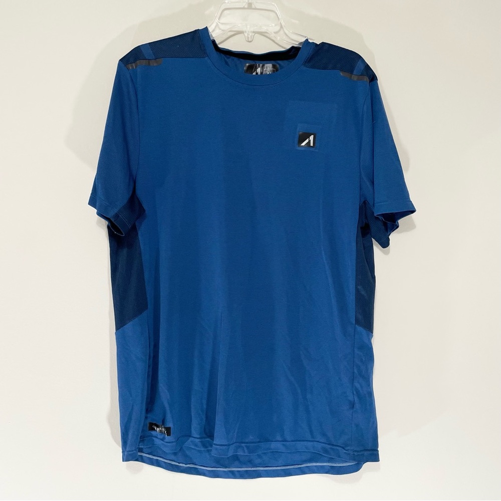 Alive Qwick Dry Blue Activewear Cycling Tee Short Sleeve Size XL